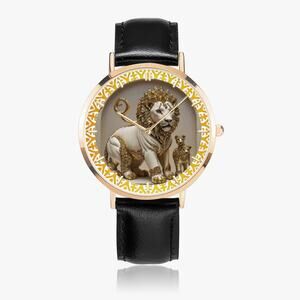 164. Hot Selling Ultra-Thin Leather Strap Quartz Watch